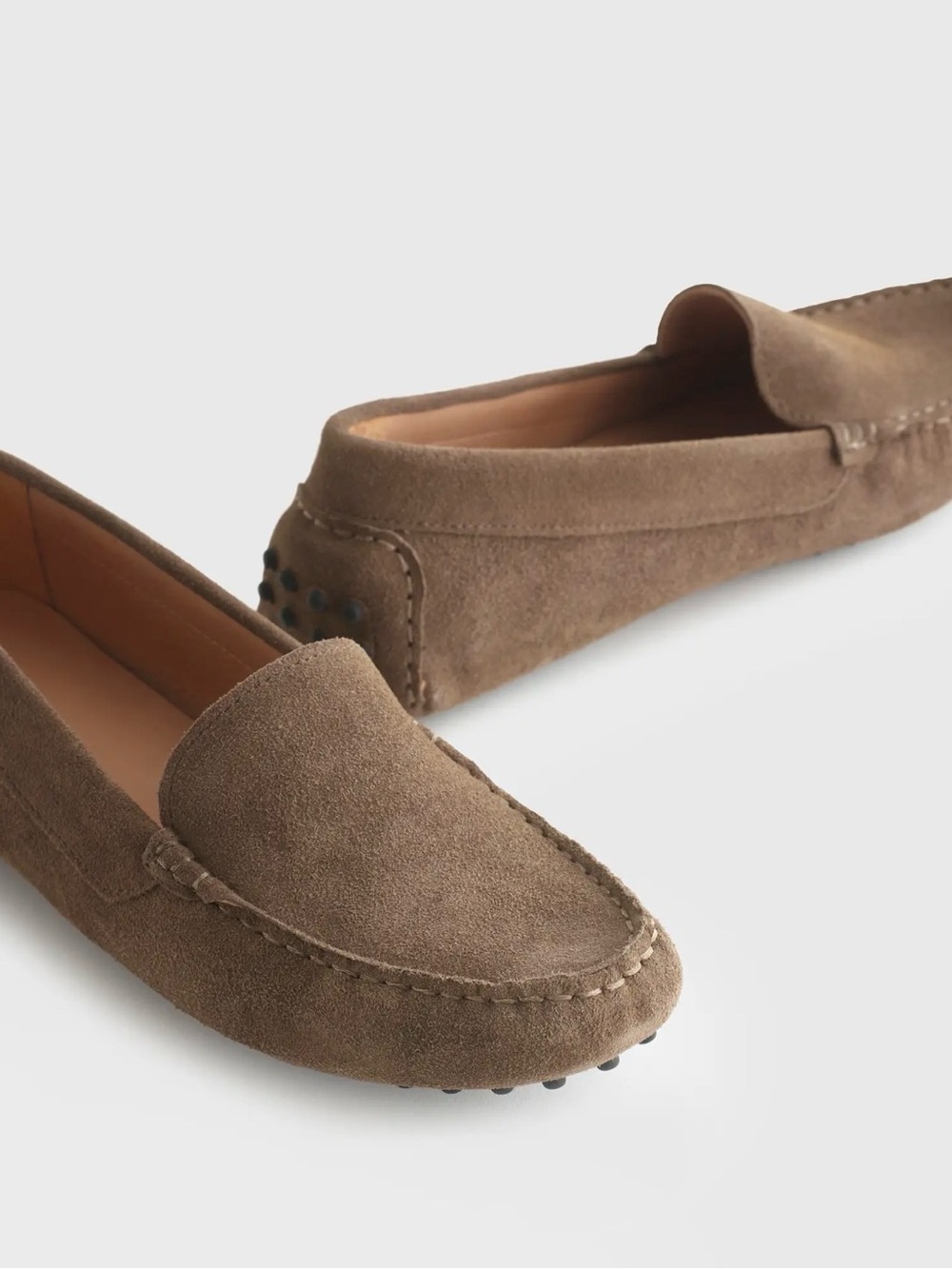 Quince 100% Suede Driver Loafers in Deep Brown 642 - Picture 4 of 8